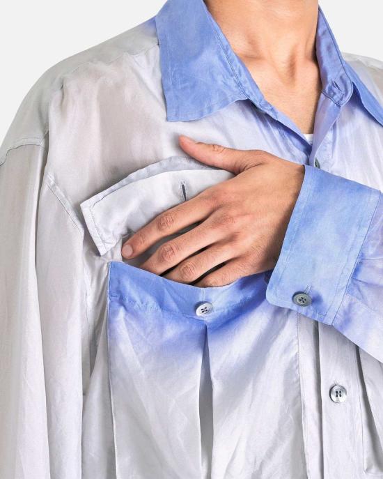  드리스 반 노튼 긴팔 셔츠 Dries Van Noten Calander Tris  블루 - DRIES VAN NOTEN