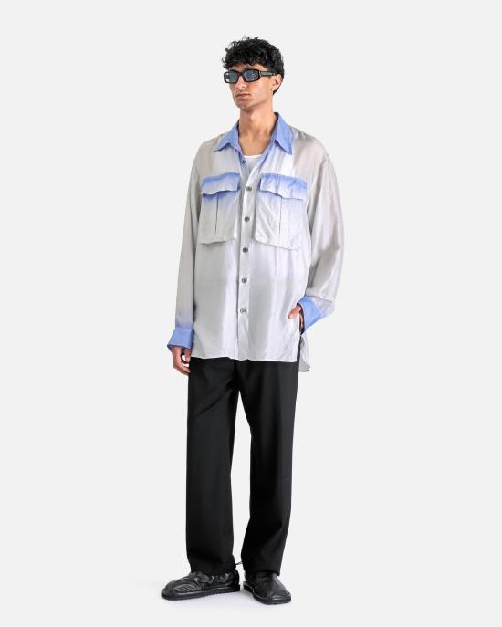  드리스 반 노튼 긴팔 셔츠 Dries Van Noten Calander Tris  블루 - DRIES VAN NOTEN