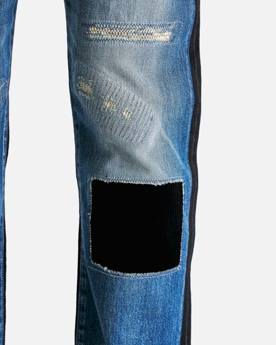  와타나베 준야 데님 팬츠 준야 와타나베 패치워크 데님 핀스트라이프 블랙 - JUNYA WATANABE