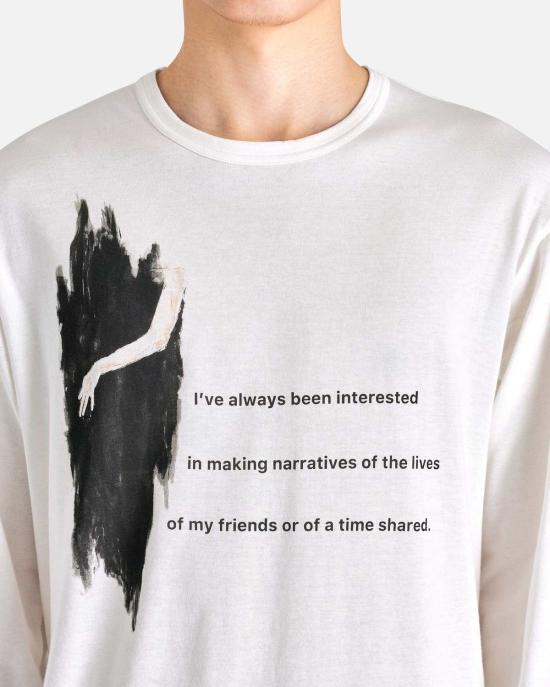  요지 야마모토 긴팔 티셔츠 뿌르 옴므 Pt 긴팔 탑 오프화이트 - YOHJI YAMAMOTO