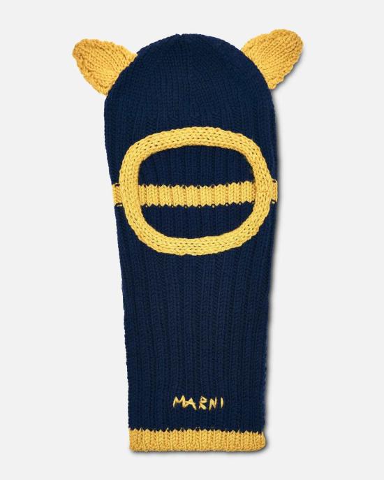  마르니 바라클라바 Marni Wool Balaclava With Ears 블루마린 - MARNI