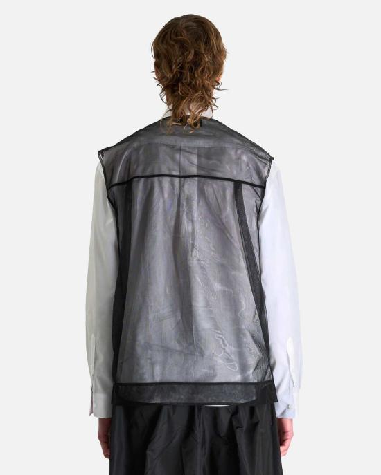  시몬로샤 베스트 시몬 로샤 멀티 카고 플랩 포켓 유틸리티 조끼 블랙 - SIMONE ROCHA