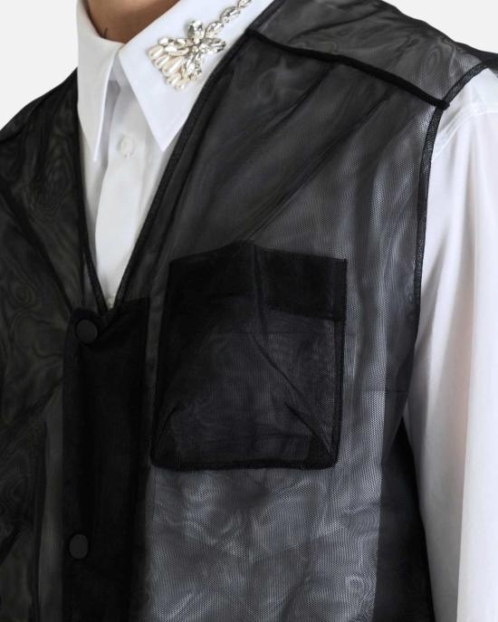  시몬로샤 베스트 시몬 로샤 멀티 카고 플랩 포켓 유틸리티 조끼 블랙 - SIMONE ROCHA