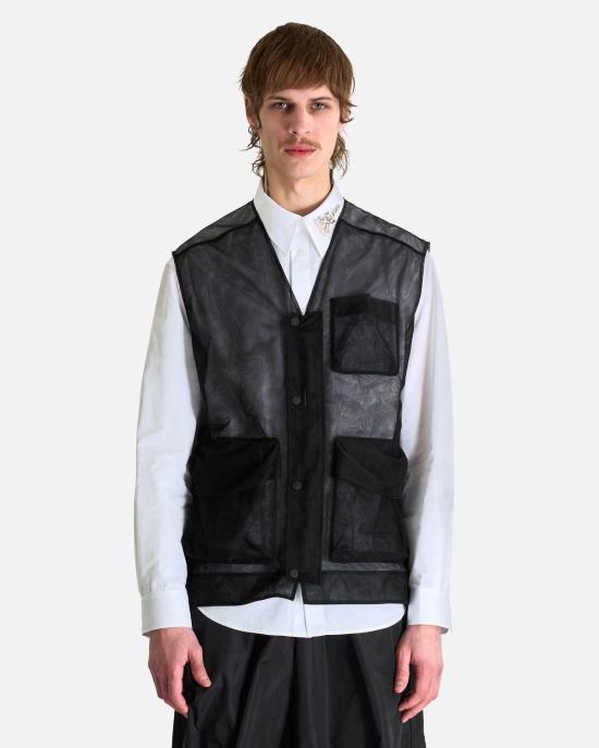  시몬로샤 베스트 시몬 로샤 멀티 카고 플랩 포켓 유틸리티 조끼 블랙