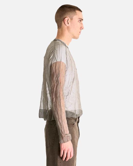  아워레가시 긴팔 티셔츠 우리의 유산 트루 라운드넥 애쉬 실크 스틸 - OUR LEGACY