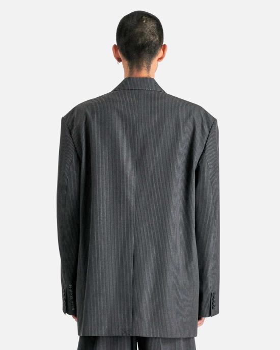  아크네 스튜디오 자켓 Juyliano Dry Pinstripe Suiting Jacket Anthracite Grey - ACNE STUDIOS