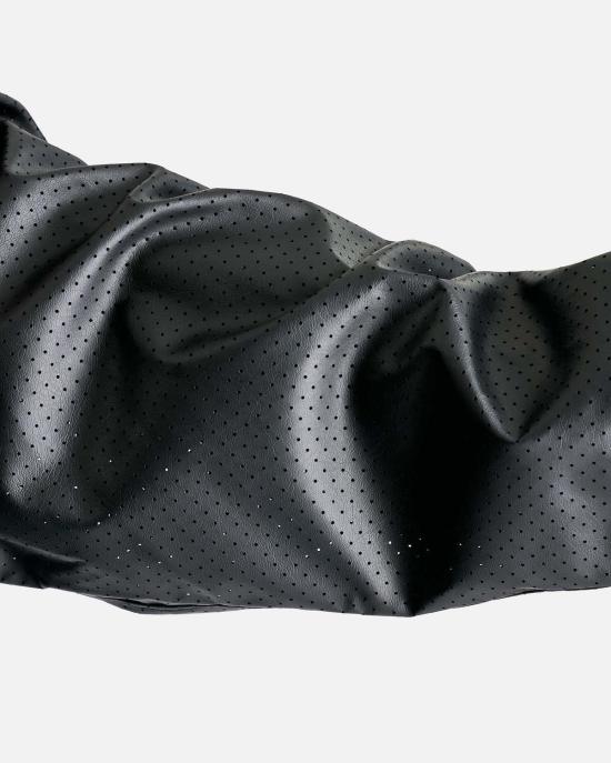  꼼데가르송 긴팔 셔츠 Comme Des Garçons 퍼포레이티드 인조 가죽  블랙 - COMME DES GARCONS