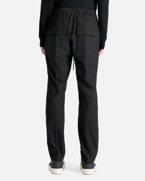  릭 오웬스 스트레이트 팬츠 드로스트링 슬림 롱 블랙 - RICK OWENS