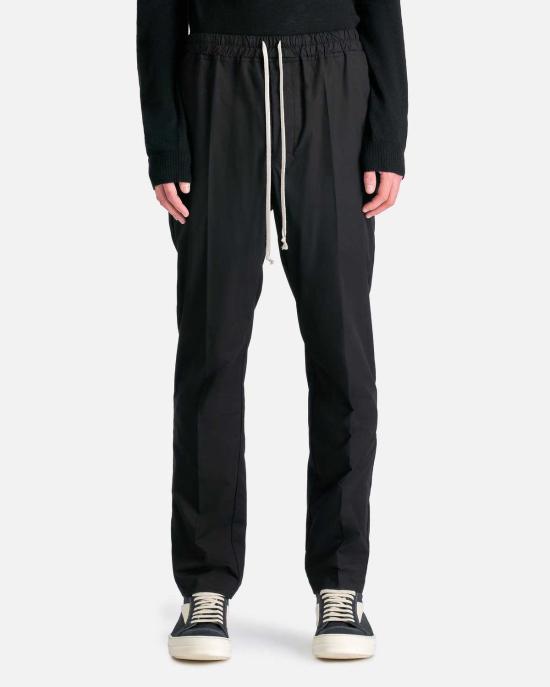  릭 오웬스 스트레이트 팬츠 드로스트링 슬림 롱 블랙 - RICK OWENS