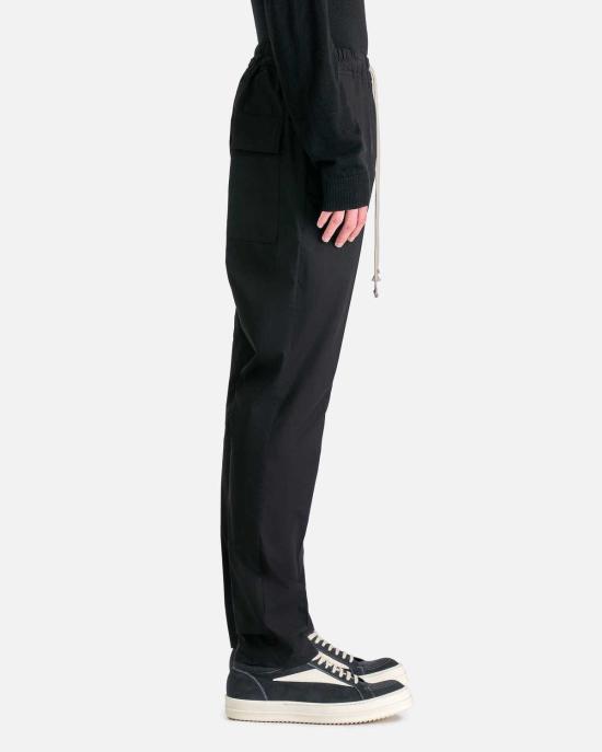  릭 오웬스 스트레이트 팬츠 드로스트링 슬림 롱 블랙 - RICK OWENS
