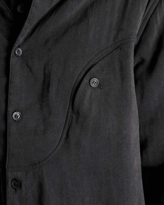  요지 야마모토 긴팔 셔츠 뿌르 옴므 M 부분패딩 B 그레이 - YOHJI YAMAMOTO