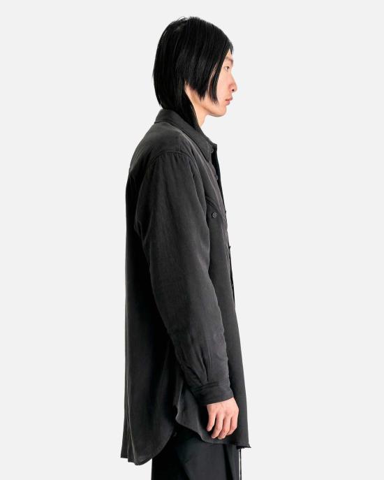  요지 야마모토 긴팔 셔츠 뿌르 옴므 M 부분패딩 B 그레이 - YOHJI YAMAMOTO