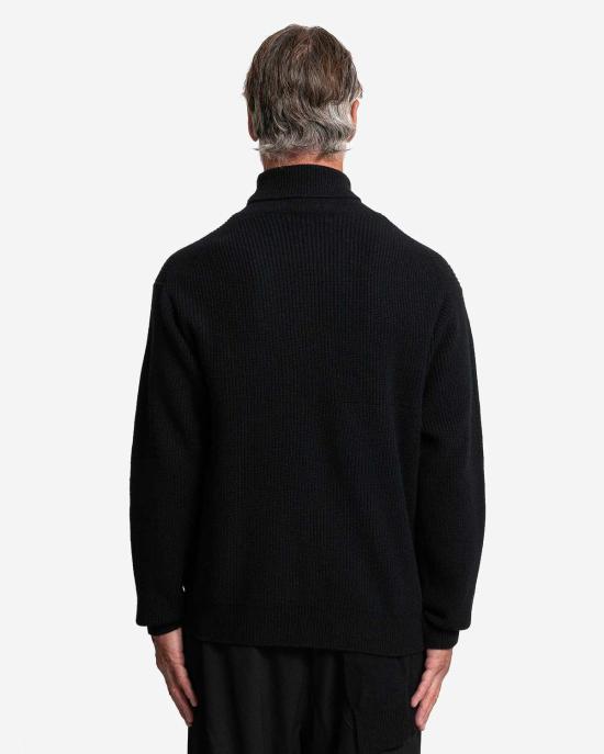  요지 야마모토 터틀넥 푸르 옴 리브 터틀넥 티 블랙 - YOHJI YAMAMOTO