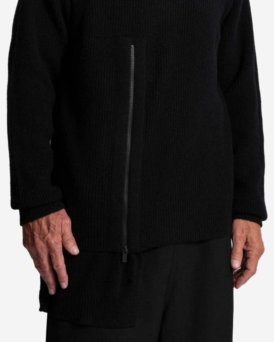  요지 야마모토 터틀넥 푸르 옴 리브 터틀넥 티 블랙 - YOHJI YAMAMOTO