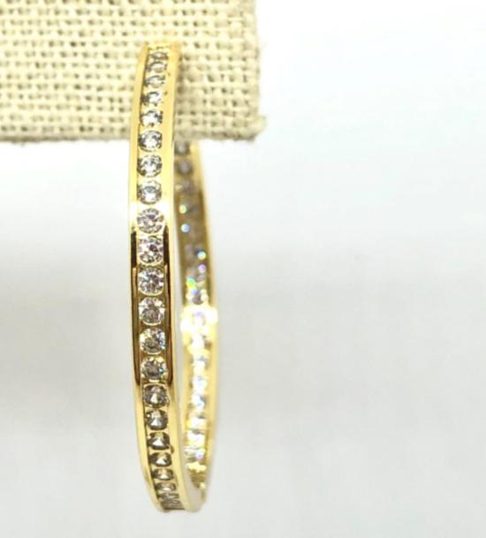  Marit Rae 이어링 마리트 레이 스터드 베젤 후프