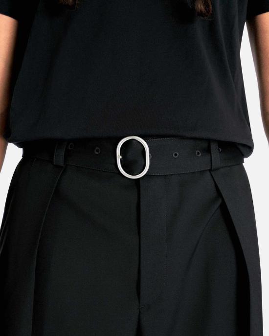  질샌더 스트레이트 팬츠 질 샌더 파인 울 개버딘 릴렉스핏 팬츠 블랙 - JIL SANDER