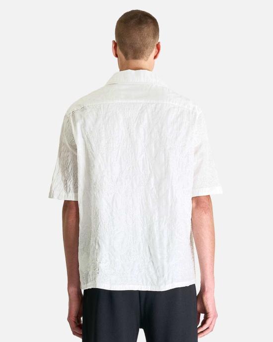  아워레가시 반팔 셔츠 Our Legacy Heusen  화이트 플라워 자수 - OUR LEGACY