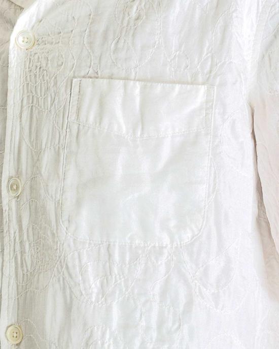  아워레가시 반팔 셔츠 Our Legacy Heusen  화이트 플라워 자수 - OUR LEGACY