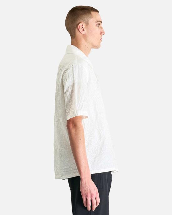  아워레가시 반팔 셔츠 Our Legacy Heusen  화이트 플라워 자수 - OUR LEGACY