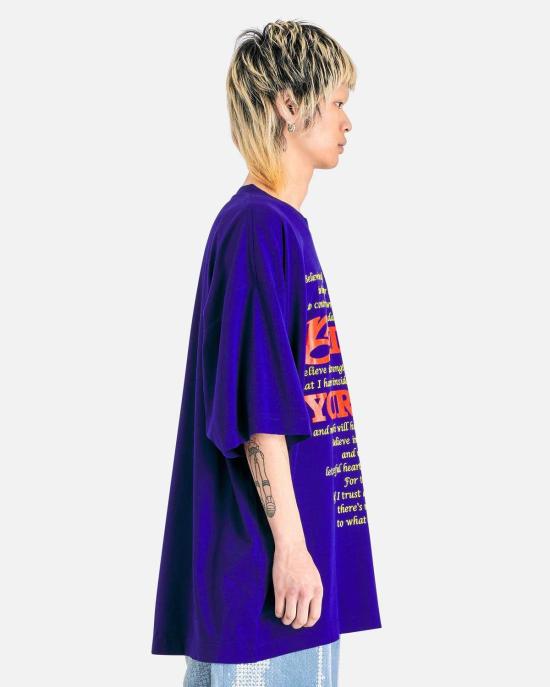  베트멍 반팔 티셔츠 Believe In Yourself 티셔츠 로열 블루 - VETEMENTS