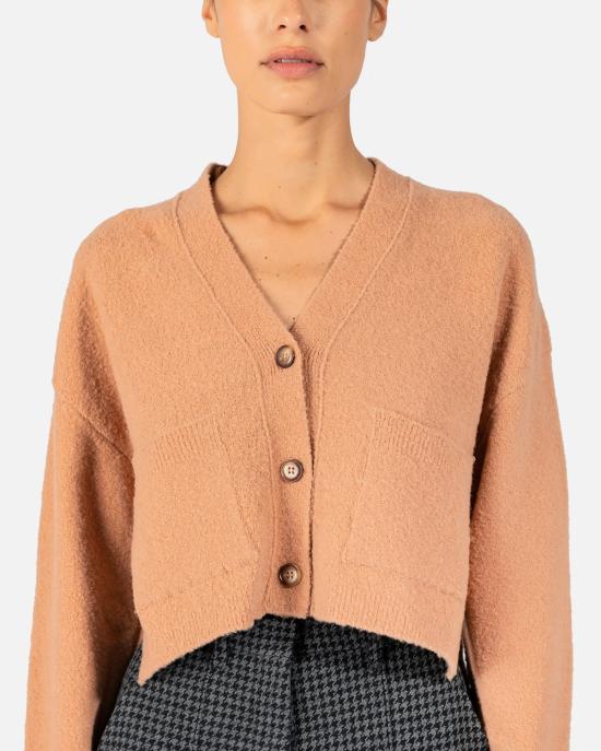  나누슈카 가디건 멜리나 크롭 카디건 피치 - NANUSHKA