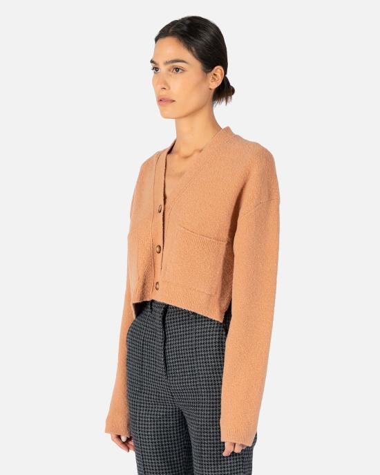  나누슈카 가디건 멜리나 크롭 카디건 피치 - NANUSHKA