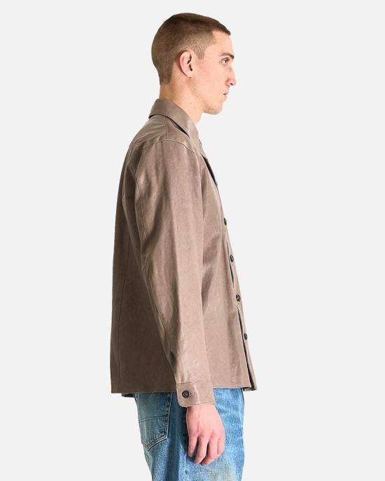  아워레가시 긴팔 셔츠 Our Legacy 용접  70년대 회색 벨벳 양가죽 - OUR LEGACY