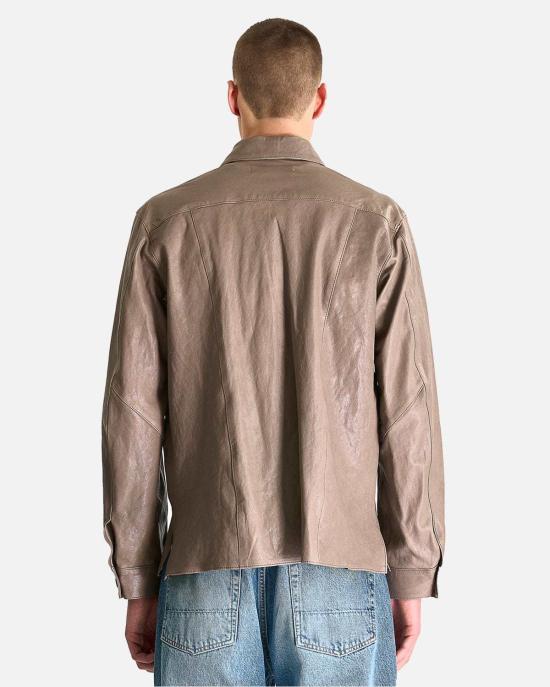  아워레가시 긴팔 셔츠 Our Legacy 용접  70년대 회색 벨벳 양가죽 - OUR LEGACY