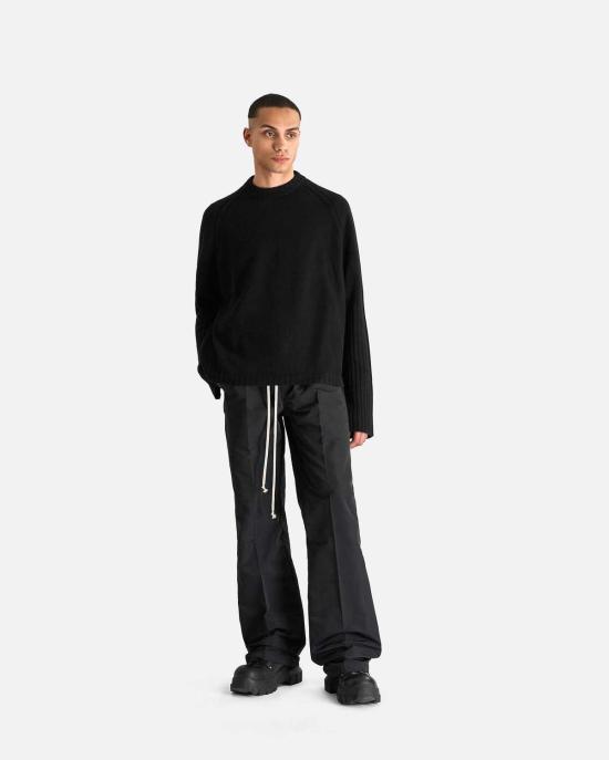  릭 오웬스 스웨터 라글런 크루넥 블랙 - RICK OWENS