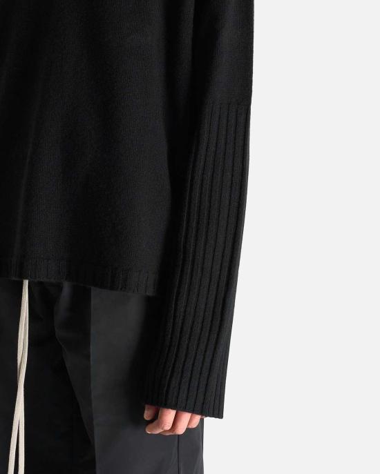  릭 오웬스 스웨터 라글런 크루넥 블랙 - RICK OWENS