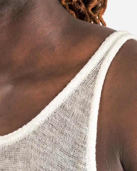  릭 오웬스 민소매 티셔츠 탱크 밀크 - RICK OWENS