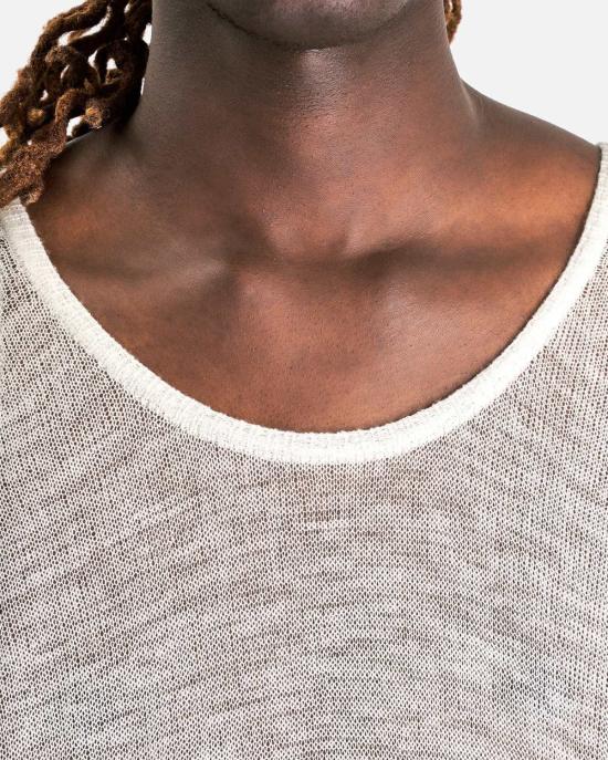  릭 오웬스 민소매 티셔츠 탱크 밀크 - RICK OWENS