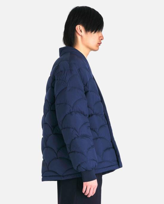  겐조 패딩 켄조 세이가이하 라이트 다운 기모노 미드나잇 블루 - KENZO