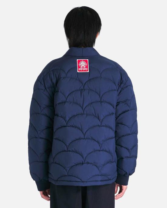  겐조 패딩 켄조 세이가이하 라이트 다운 기모노 미드나잇 블루 - KENZO