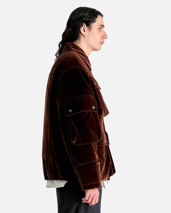  드리스 반 노튼 자켓 Dries Van Noten 빌번 벨루어 재킷 브라운 - DRIES VAN NOTEN