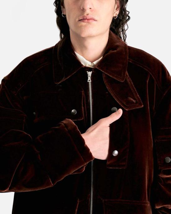  드리스 반 노튼 자켓 Dries Van Noten 빌번 벨루어 재킷 브라운 - DRIES VAN NOTEN