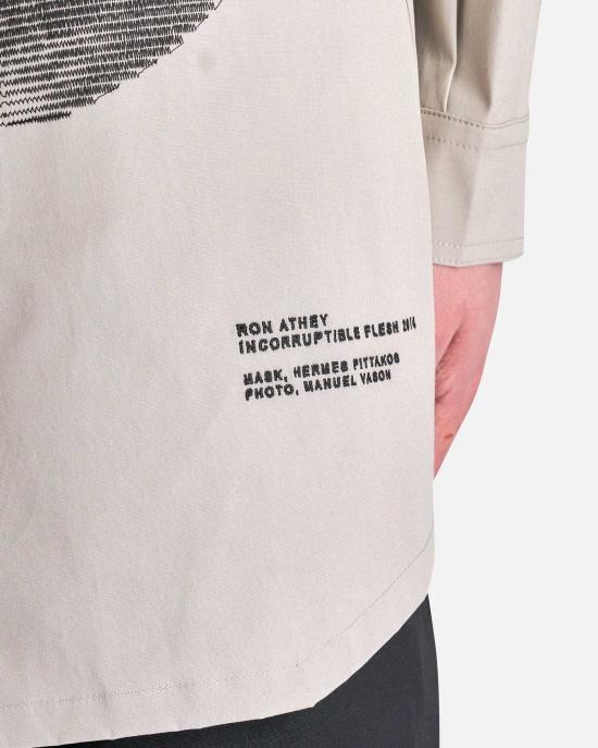  릭 오웬스 긴팔 셔츠 점보 아우터 펄/블랙 - RICK OWENS