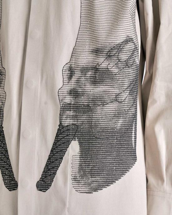  릭 오웬스 긴팔 셔츠 점보 아우터 펄/블랙 - RICK OWENS