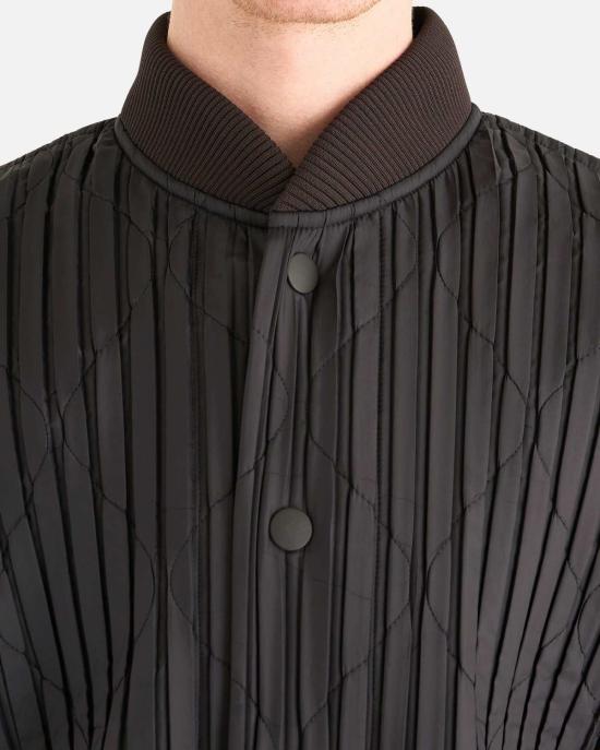  이세이 미야케 긴팔 셔츠 Homme Plisse Issey Miyake 패딩 플리츠 블루종 브라운 - ISSEY MIYAKE