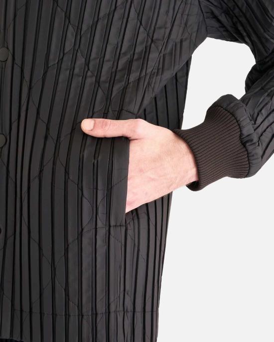  이세이 미야케 긴팔 셔츠 Homme Plisse Issey Miyake 패딩 플리츠 블루종 브라운 - ISSEY MIYAKE