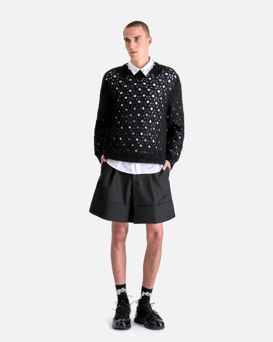  시몬로샤 스웨터 시몬 로샤 니트 점퍼 틴셀 트림 라이트 그레이 - SIMONE ROCHA