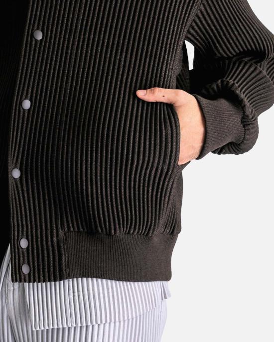  이세이 미야케 봄버 자켓 Issey Miyake Homme Plisse Kersey Pleats 봄버 재킷 브라운 - ISSEY MIYAKE