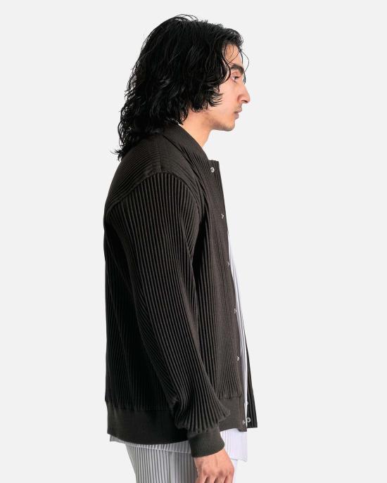  이세이 미야케 봄버 자켓 Issey Miyake Homme Plisse Kersey Pleats 봄버 재킷 브라운 - ISSEY MIYAKE