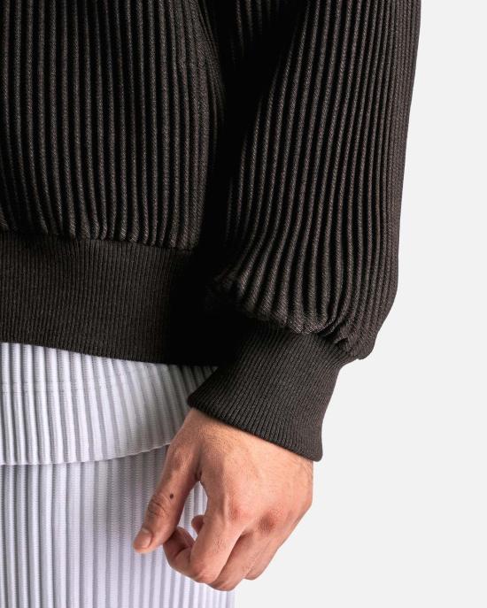  이세이 미야케 봄버 자켓 Issey Miyake Homme Plisse Kersey Pleats 봄버 재킷 브라운 - ISSEY MIYAKE