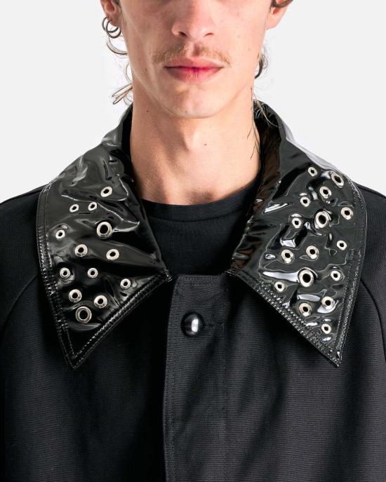  나마체코 트렌치 코트 트랜 데님 코트 블랙 - NAMACHEKO