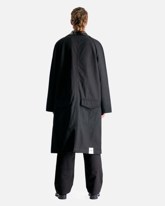  나마체코 트렌치 코트 트랜 데님 코트 블랙 - NAMACHEKO