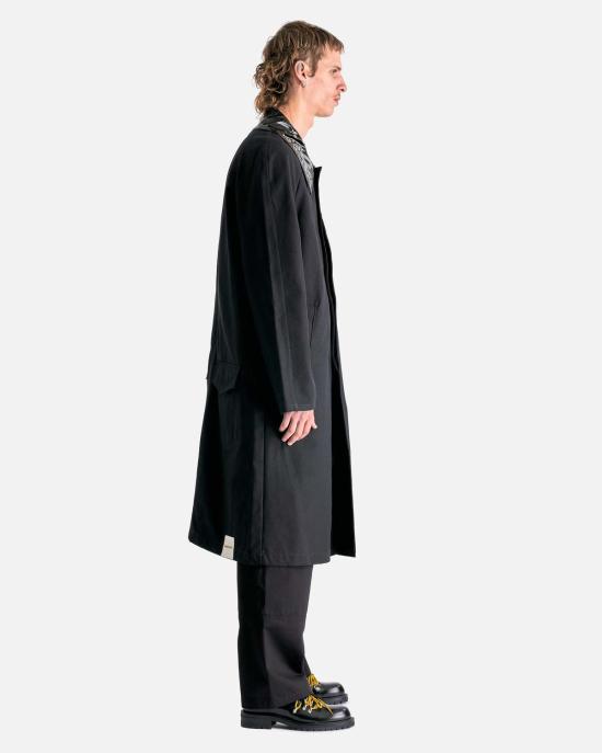  나마체코 트렌치 코트 트랜 데님 코트 블랙 - NAMACHEKO