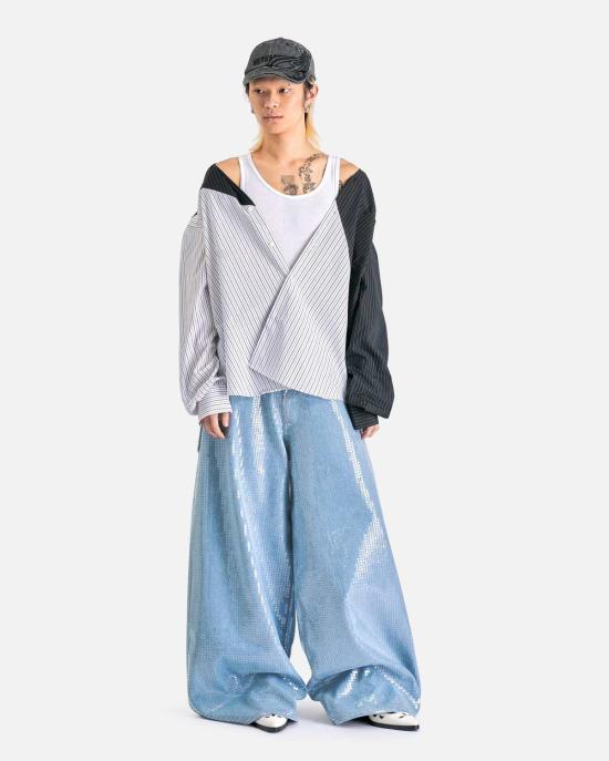  베트멍 데님 팬츠 Vetements Paillattes 진 블루 - VETEMENTS