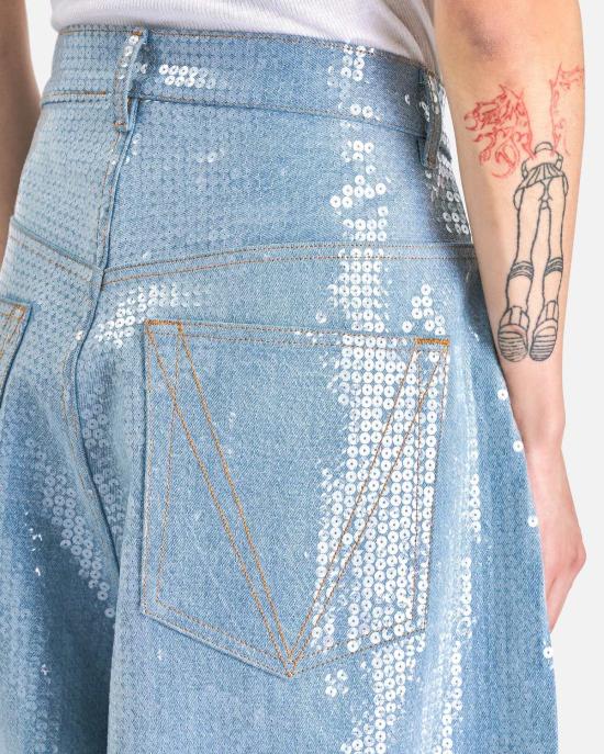  베트멍 데님 팬츠 Vetements Paillattes 진 블루 - VETEMENTS