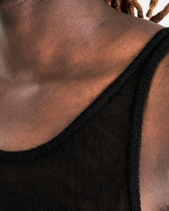  릭 오웬스 민소매 티셔츠 탱크 블랙 - RICK OWENS